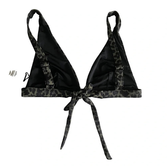 Good American Wide Band Bikini Top Swim Leopard Olive 4‎ XL - Picture 5 of 6